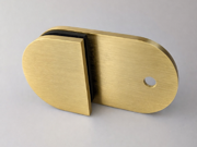 Fixed Bracket - 180 Degree Glass to Wall Round Shape - Brushed Gold